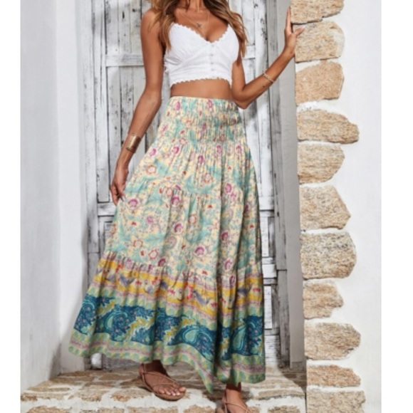 Boho floral print maxi skirt - Picture 13 of 13